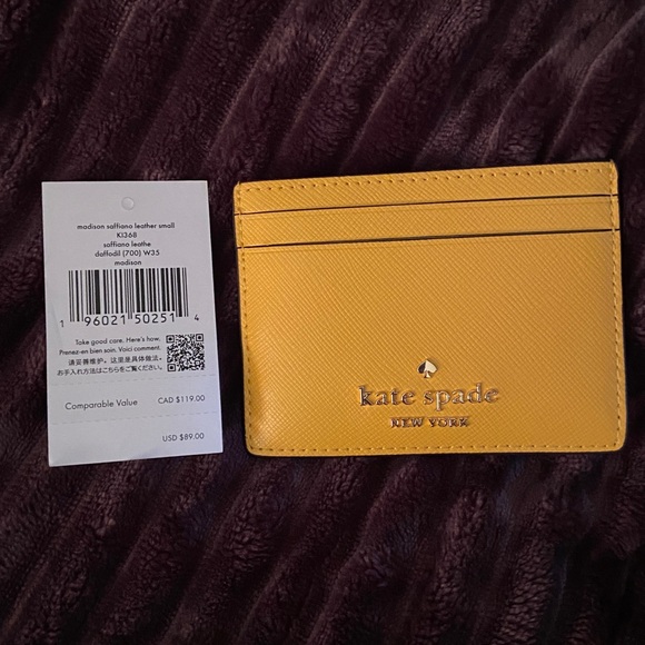 Kate Spade Madison Saffiano Leather Daffodil Card Holder - Picture 8 of 8